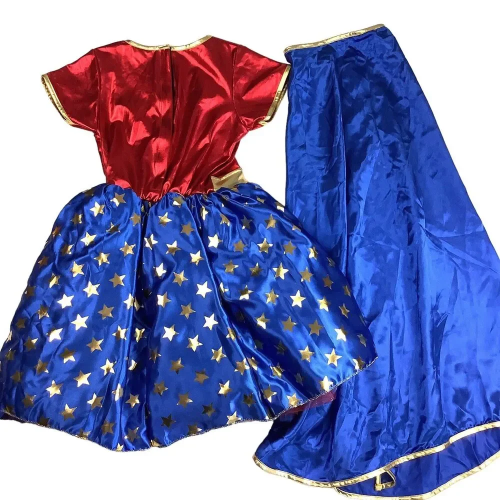 Wonder Woman Girls Halloween Costume with Cape Size 10 - 12 Cracker Barrel